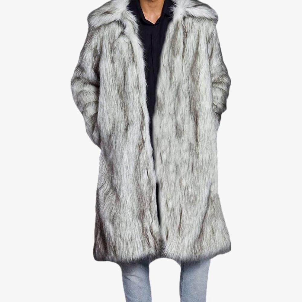 Gray Faux Fur Coat